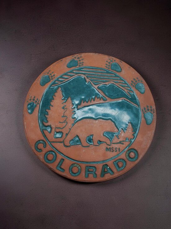 Colorado Other - Vintage Colorado Brown,Green Terracotta 6.25" Diameter Trivet.